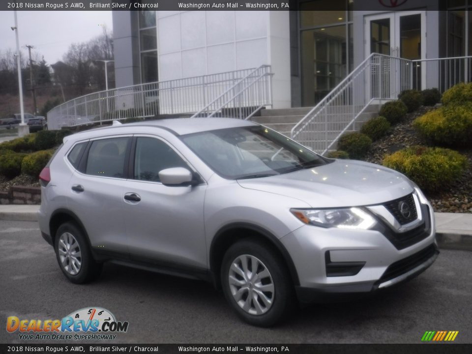 2018 Nissan Rogue S AWD Brilliant Silver / Charcoal Photo #1