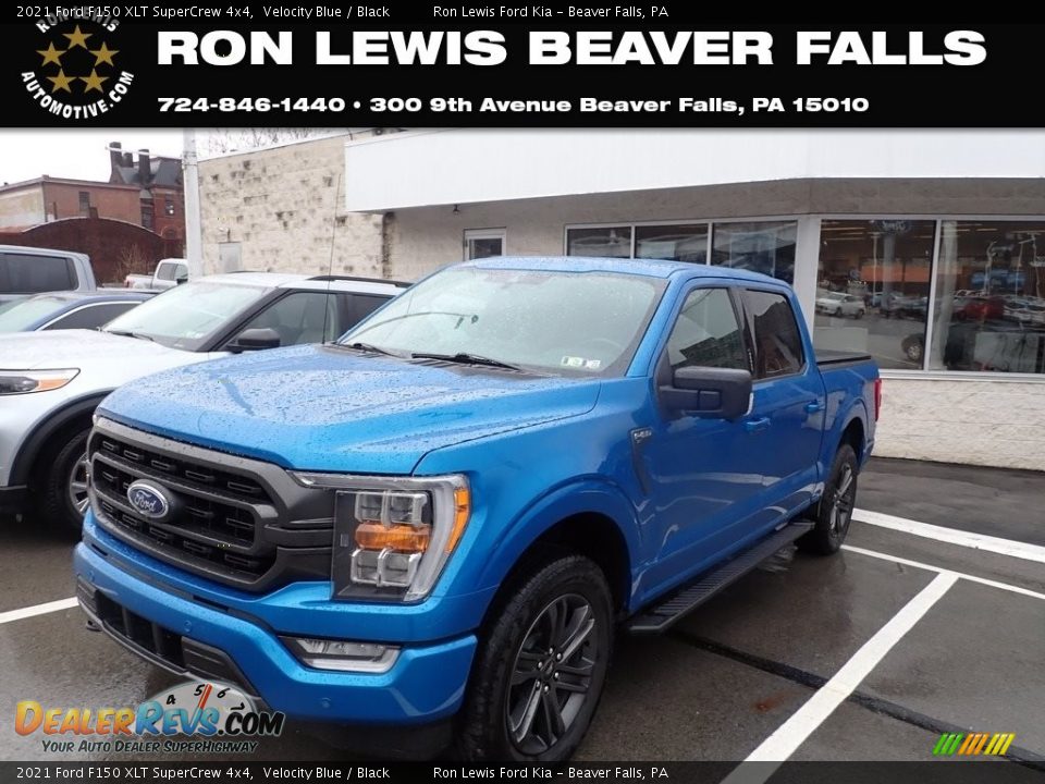 2021 Ford F150 XLT SuperCrew 4x4 Velocity Blue / Black Photo #1