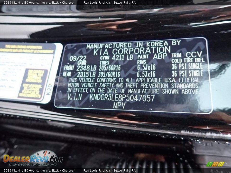 2023 Kia Niro EX Hybrid Aurora Black / Charcoal Photo #20