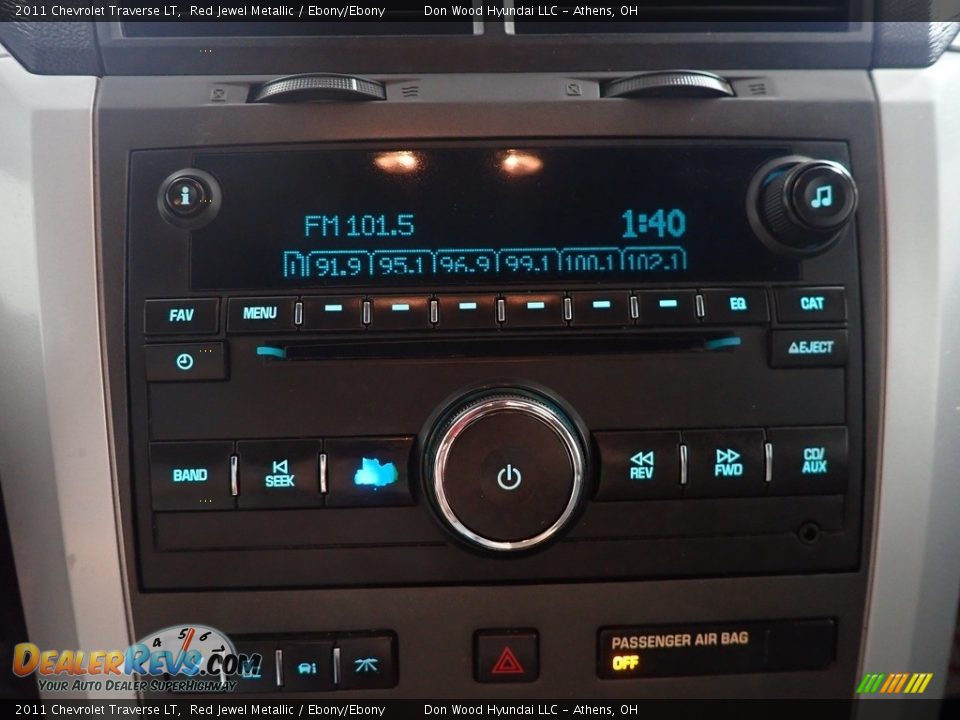 2011 Chevrolet Traverse LT Red Jewel Metallic / Ebony/Ebony Photo #14