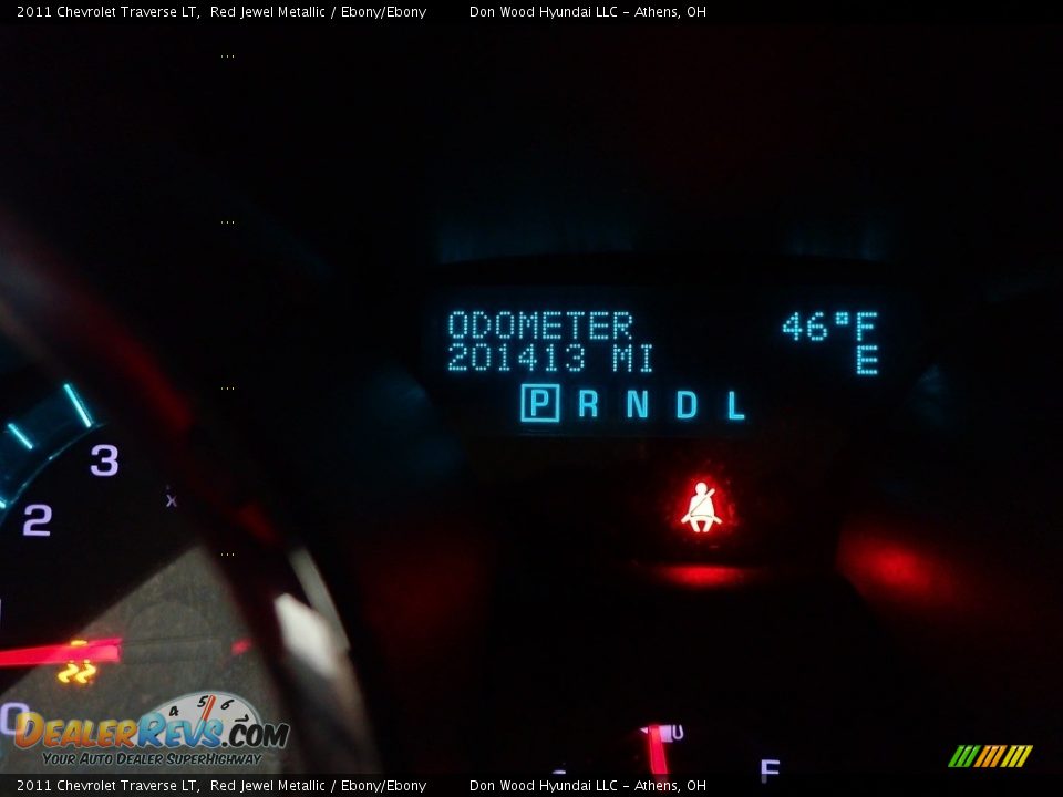 2011 Chevrolet Traverse LT Red Jewel Metallic / Ebony/Ebony Photo #17