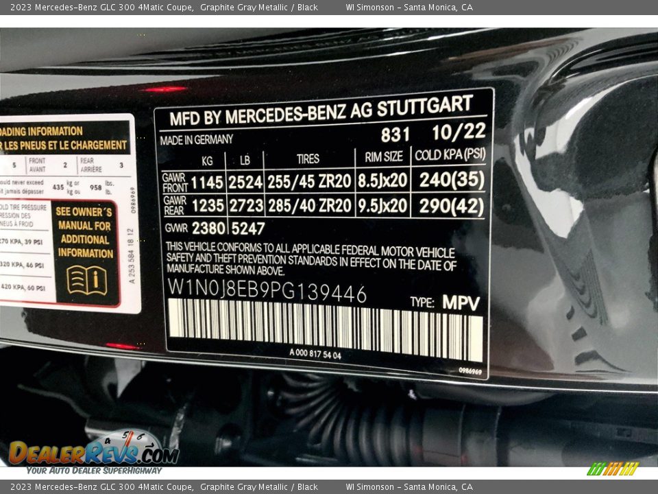 2023 Mercedes-Benz GLC 300 4Matic Coupe Graphite Gray Metallic / Black Photo #11