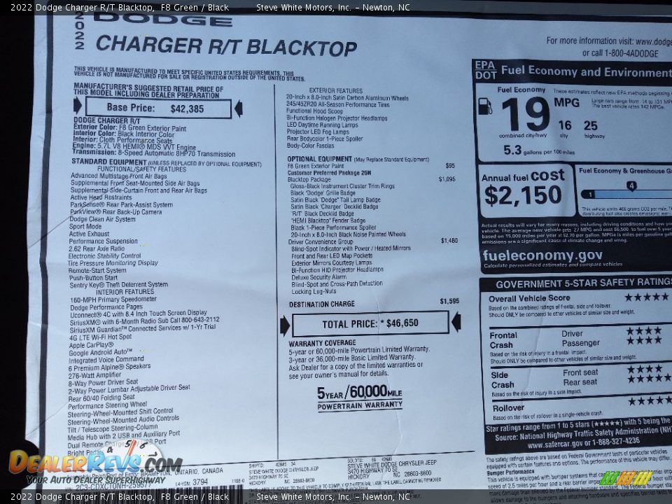 2022 Dodge Charger R/T Blacktop F8 Green / Black Photo #26