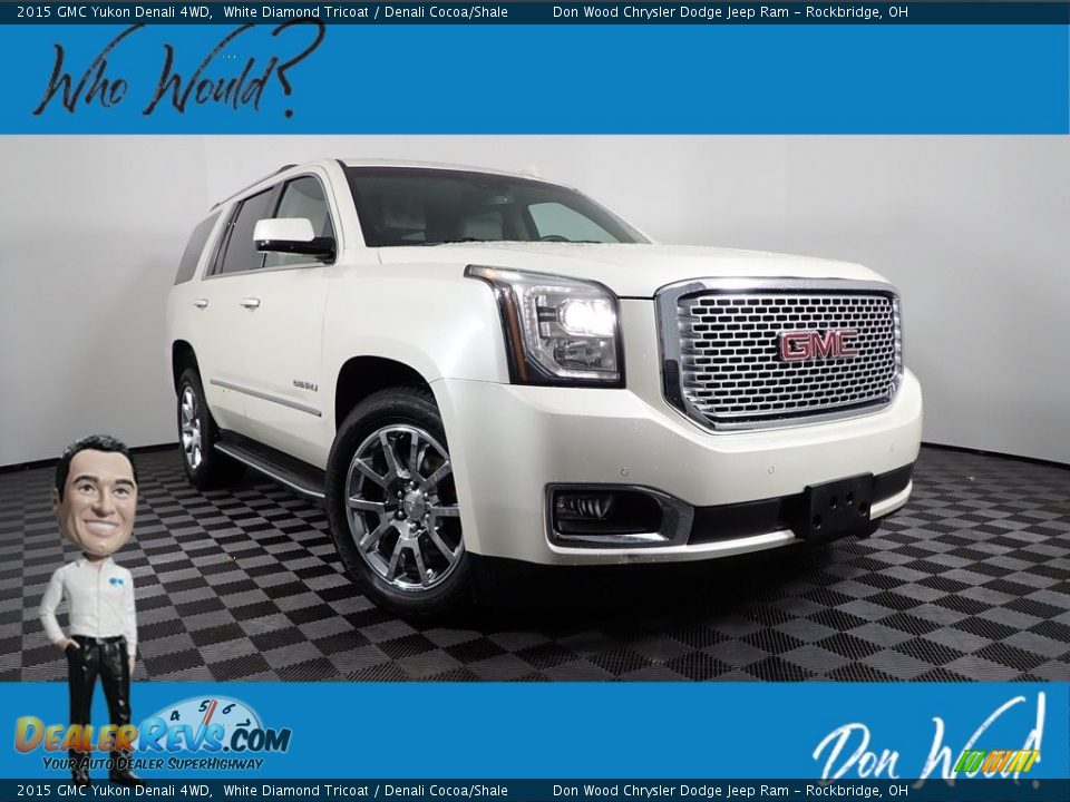 2015 GMC Yukon Denali 4WD White Diamond Tricoat / Denali Cocoa/Shale Photo #1