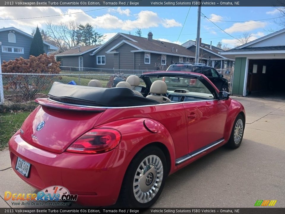 2013 Volkswagen Beetle Turbo Convertible 60s Edition Tornado Red / Beige Photo #5