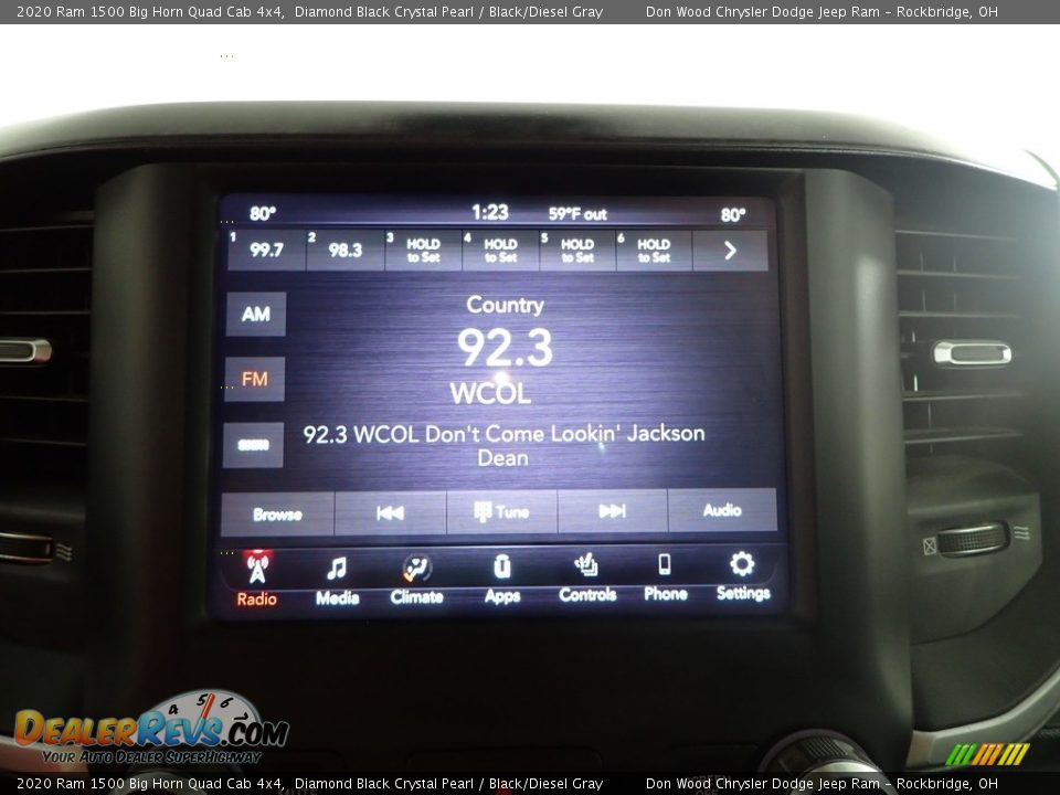 2020 Ram 1500 Big Horn Quad Cab 4x4 Diamond Black Crystal Pearl / Black/Diesel Gray Photo #2