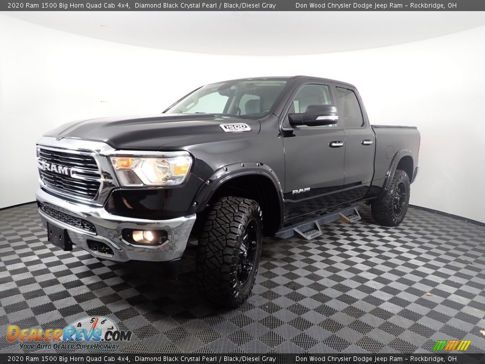 2020 Ram 1500 Big Horn Quad Cab 4x4 Diamond Black Crystal Pearl / Black/Diesel Gray Photo #6