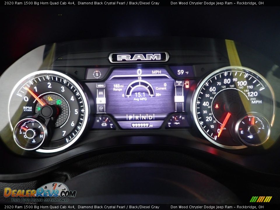 2020 Ram 1500 Big Horn Quad Cab 4x4 Diamond Black Crystal Pearl / Black/Diesel Gray Photo #19