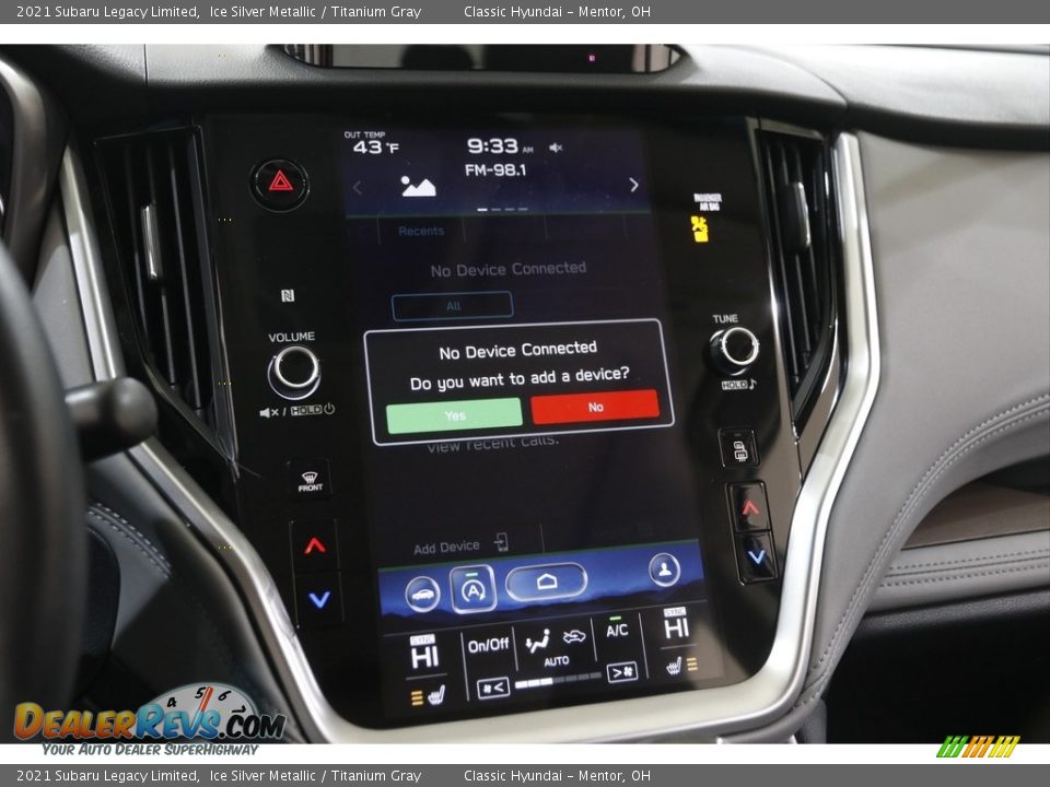 Controls of 2021 Subaru Legacy Limited Photo #12
