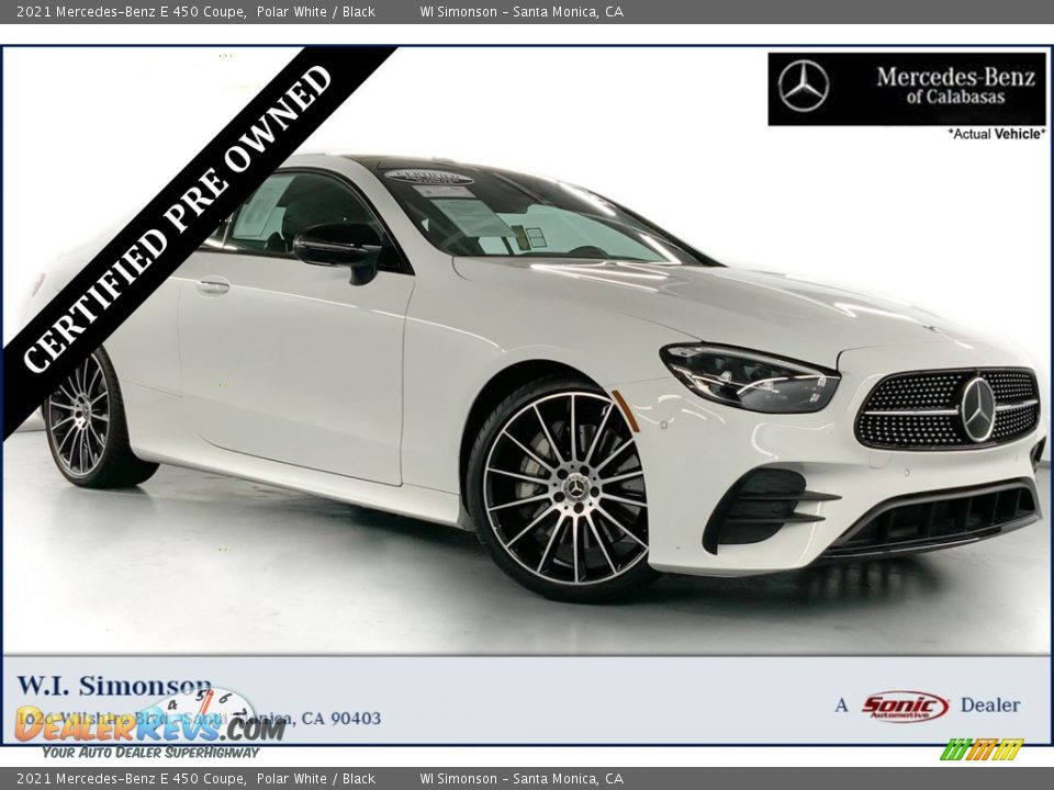 2021 Mercedes-Benz E 450 Coupe Polar White / Black Photo #1