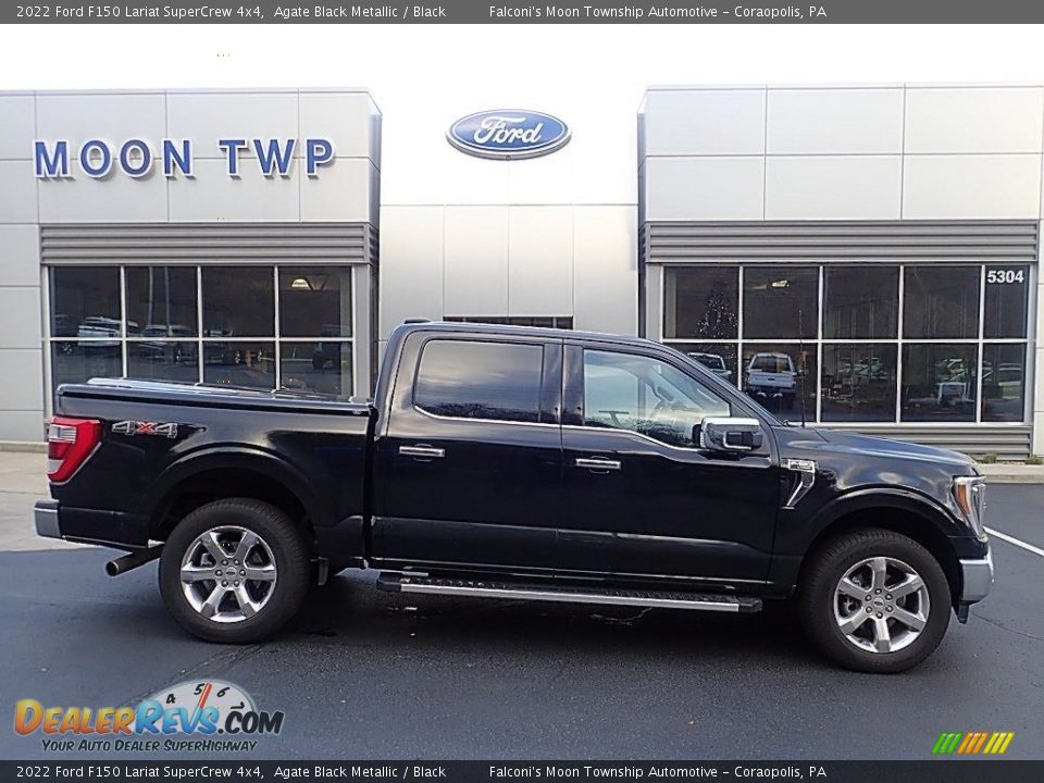 2022 Ford F150 Lariat SuperCrew 4x4 Agate Black Metallic / Black Photo #1