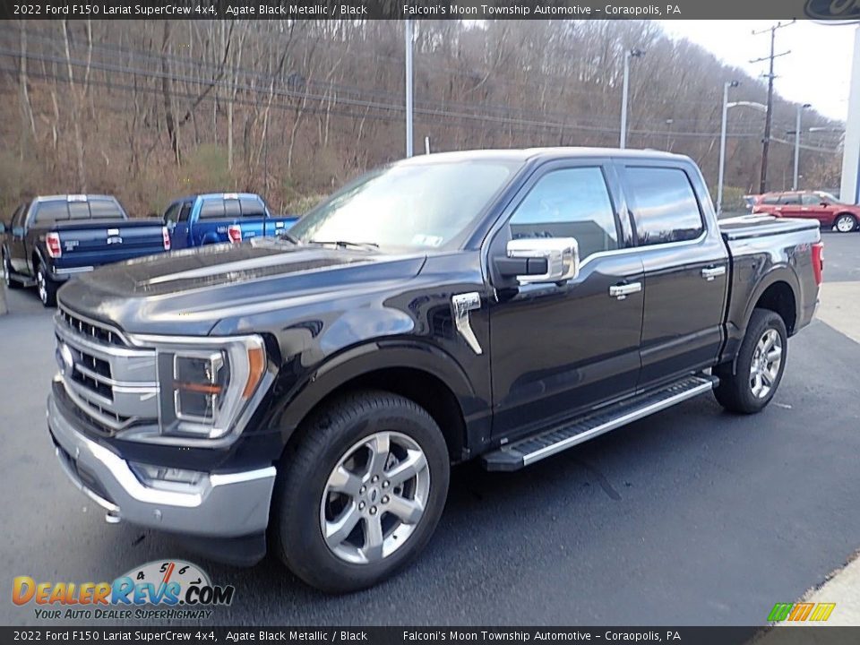 2022 Ford F150 Lariat SuperCrew 4x4 Agate Black Metallic / Black Photo #6