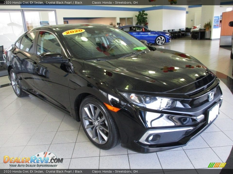2020 Honda Civic EX Sedan Crystal Black Pearl / Black Photo #3