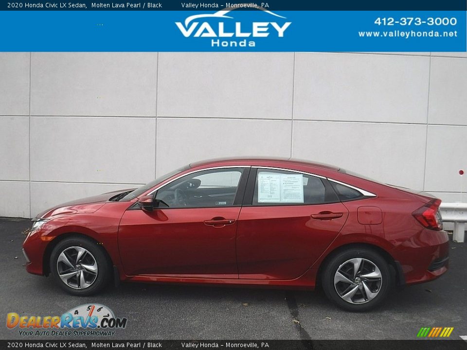 2020 Honda Civic LX Sedan Molten Lava Pearl / Black Photo #2