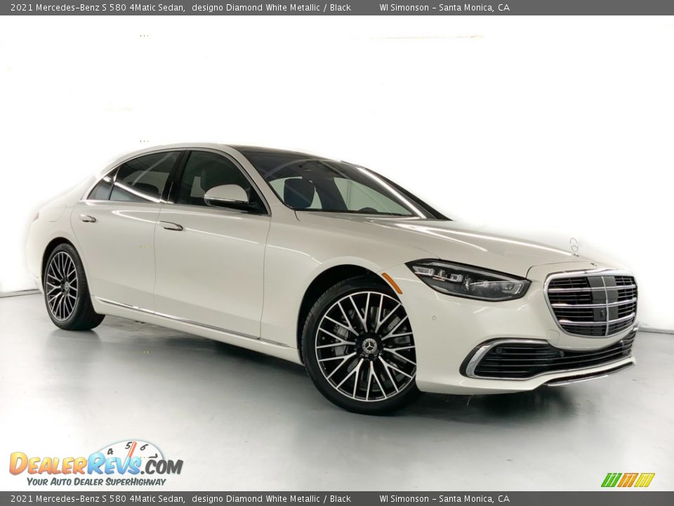 2021 Mercedes-Benz S 580 4Matic Sedan designo Diamond White Metallic / Black Photo #2