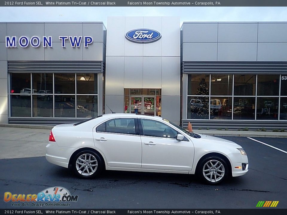 2012 Ford Fusion SEL White Platinum Tri-Coat / Charcoal Black Photo #1