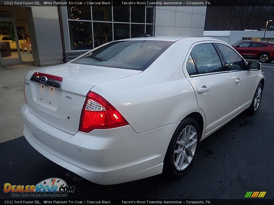 2012 Ford Fusion SEL White Platinum Tri-Coat / Charcoal Black Photo #2