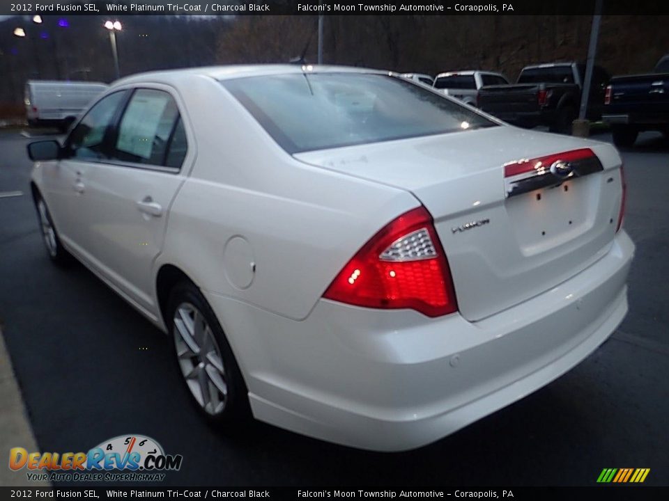 2012 Ford Fusion SEL White Platinum Tri-Coat / Charcoal Black Photo #4