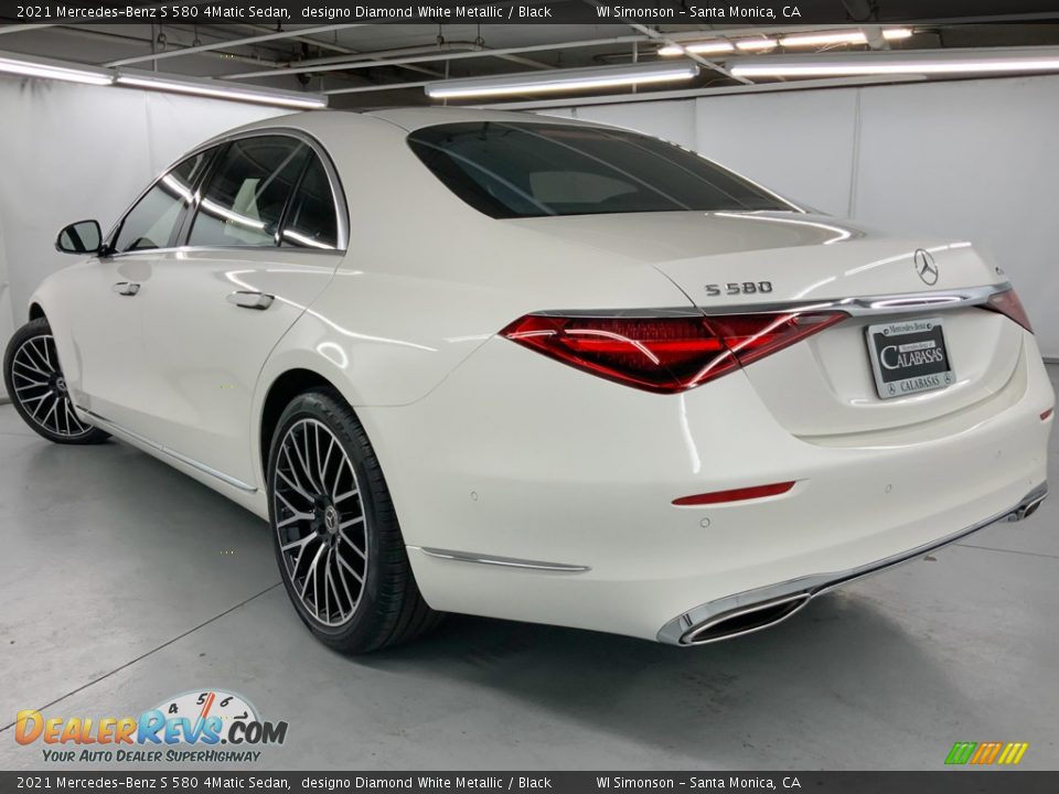 2021 Mercedes-Benz S 580 4Matic Sedan designo Diamond White Metallic / Black Photo #13