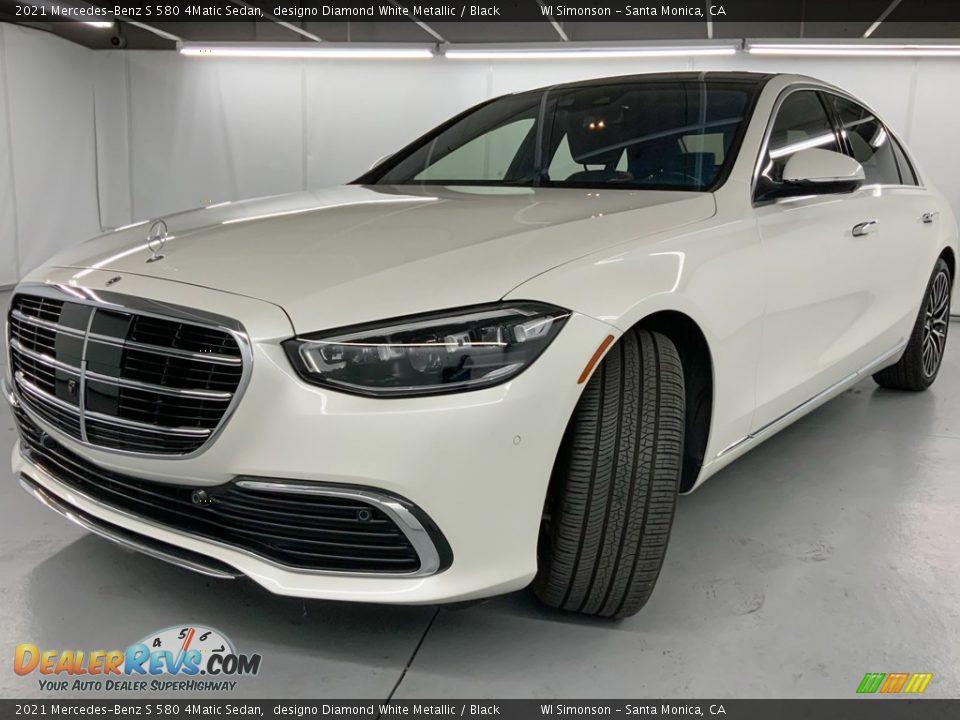 2021 Mercedes-Benz S 580 4Matic Sedan designo Diamond White Metallic / Black Photo #14