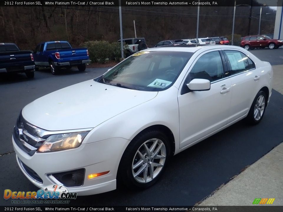 2012 Ford Fusion SEL White Platinum Tri-Coat / Charcoal Black Photo #6