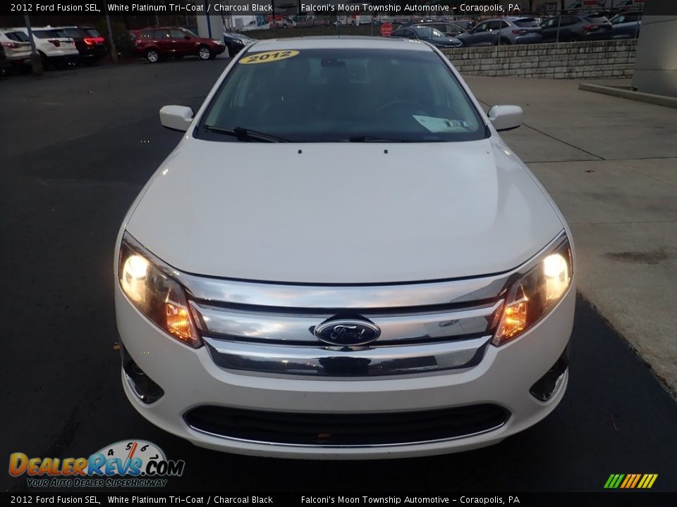 2012 Ford Fusion SEL White Platinum Tri-Coat / Charcoal Black Photo #7