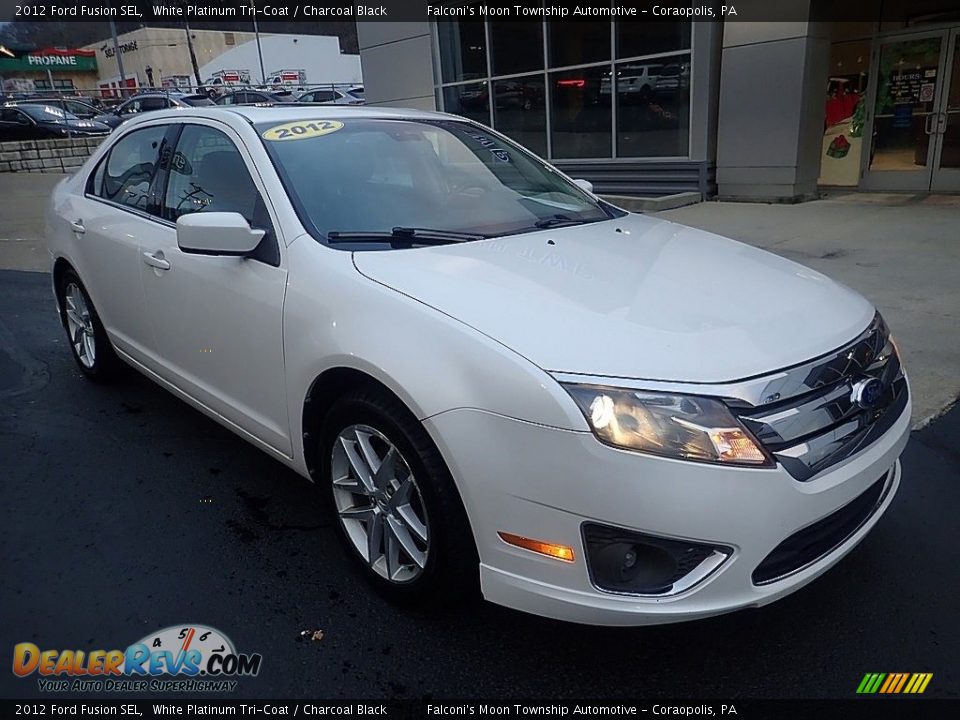 2012 Ford Fusion SEL White Platinum Tri-Coat / Charcoal Black Photo #8