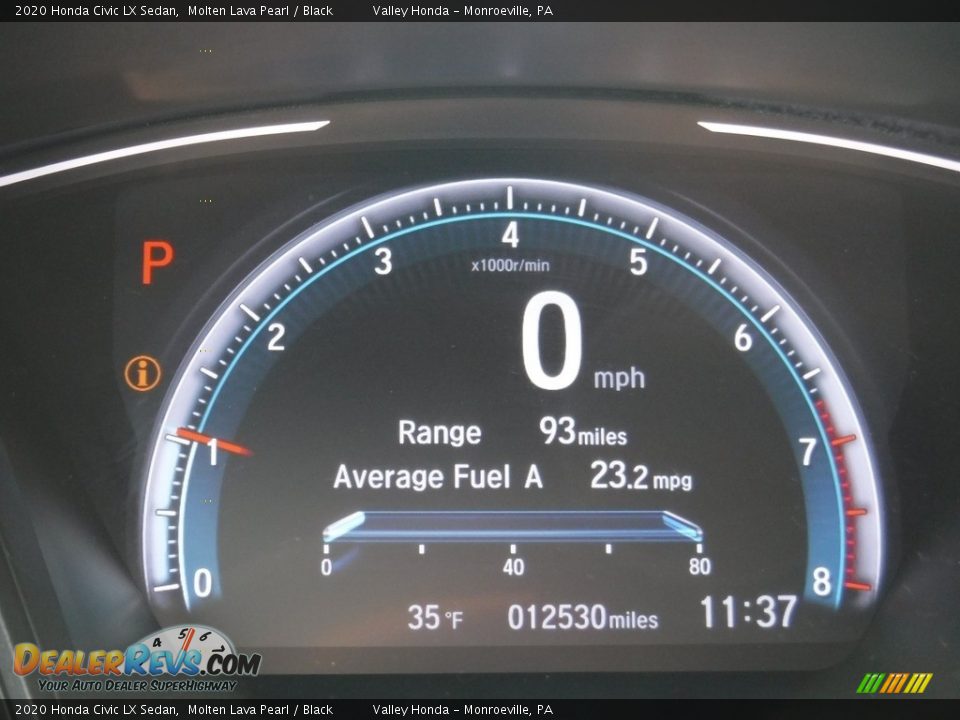 2020 Honda Civic LX Sedan Molten Lava Pearl / Black Photo #28