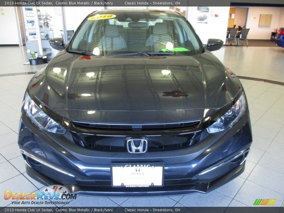 2019 Honda Civic LX Sedan Cosmic Blue Metallic / Black/Ivory Photo #2