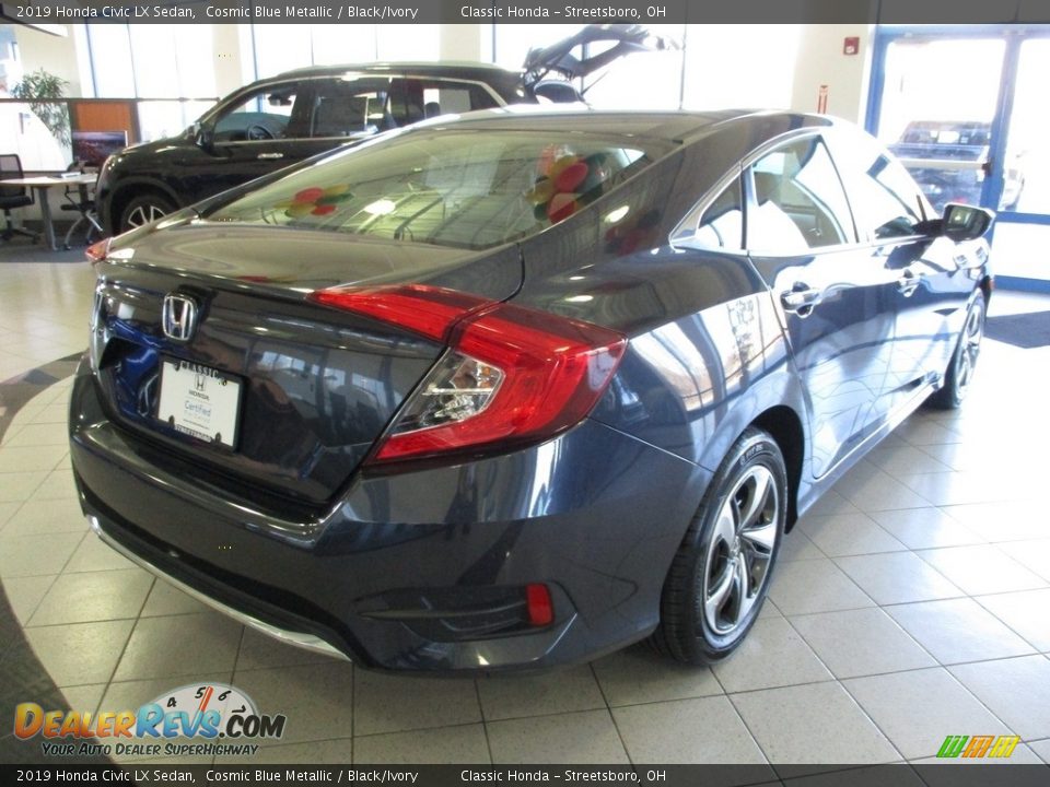 2019 Honda Civic LX Sedan Cosmic Blue Metallic / Black/Ivory Photo #7