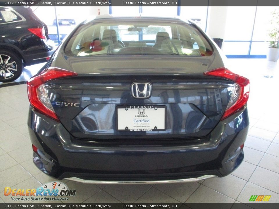 2019 Honda Civic LX Sedan Cosmic Blue Metallic / Black/Ivory Photo #8