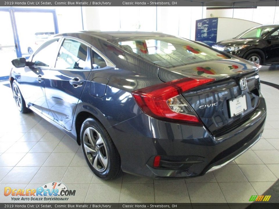 2019 Honda Civic LX Sedan Cosmic Blue Metallic / Black/Ivory Photo #9