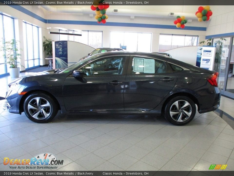 2019 Honda Civic LX Sedan Cosmic Blue Metallic / Black/Ivory Photo #10