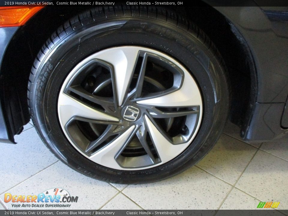 2019 Honda Civic LX Sedan Cosmic Blue Metallic / Black/Ivory Photo #12