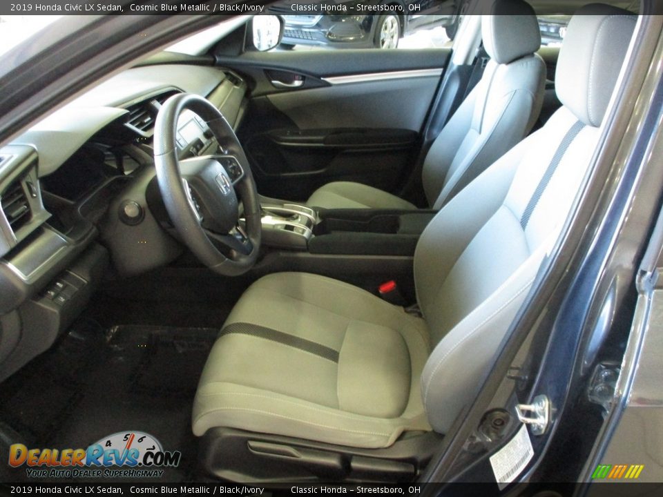2019 Honda Civic LX Sedan Cosmic Blue Metallic / Black/Ivory Photo #27