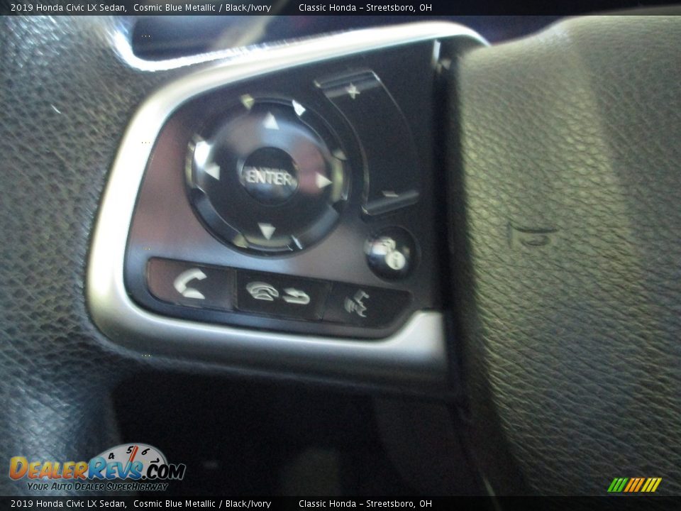 2019 Honda Civic LX Sedan Cosmic Blue Metallic / Black/Ivory Photo #30