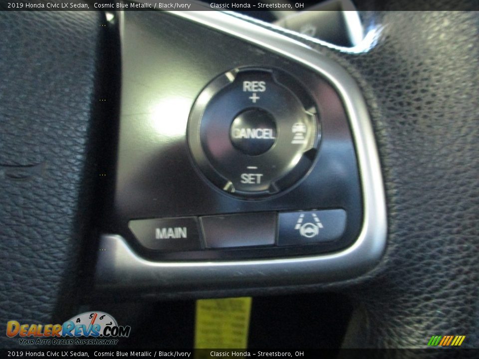 2019 Honda Civic LX Sedan Cosmic Blue Metallic / Black/Ivory Photo #31