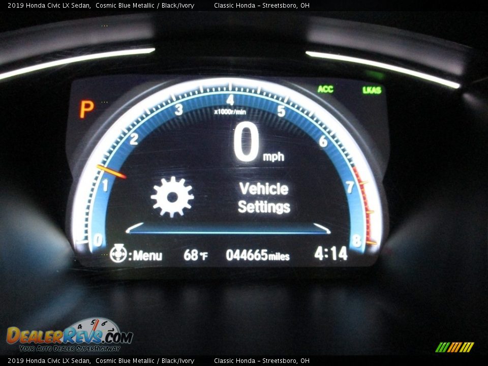 2019 Honda Civic LX Sedan Cosmic Blue Metallic / Black/Ivory Photo #32
