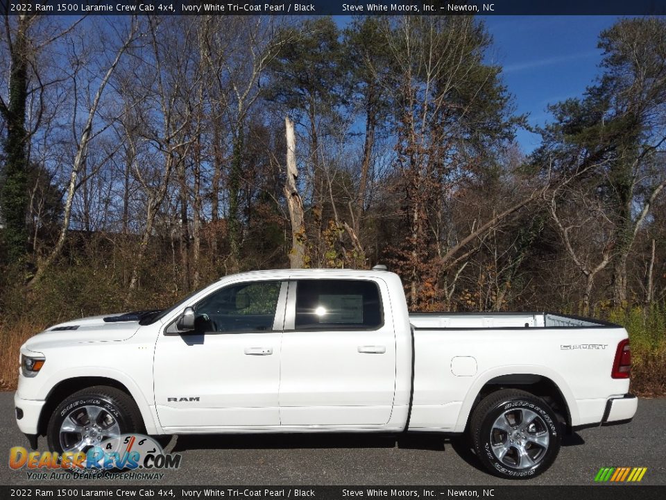 2022 Ram 1500 Laramie Crew Cab 4x4 Ivory White Tri-Coat Pearl / Black Photo #1