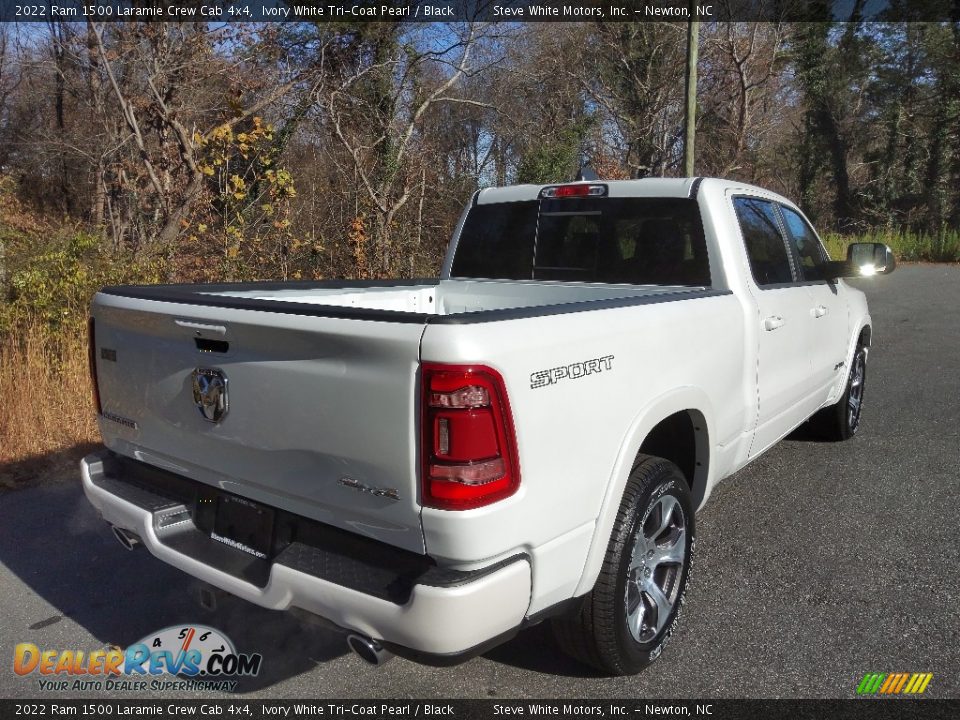 2022 Ram 1500 Laramie Crew Cab 4x4 Ivory White Tri-Coat Pearl / Black Photo #6