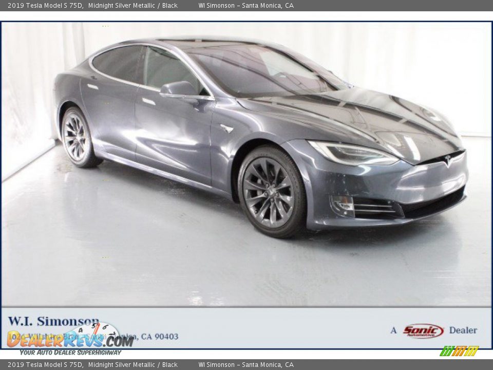 2019 Tesla Model S 75D Midnight Silver Metallic / Black Photo #1