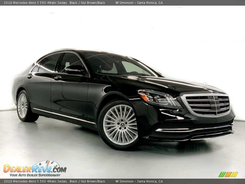 2019 Mercedes-Benz S 560 4Matic Sedan Black / Nut Brown/Black Photo #2