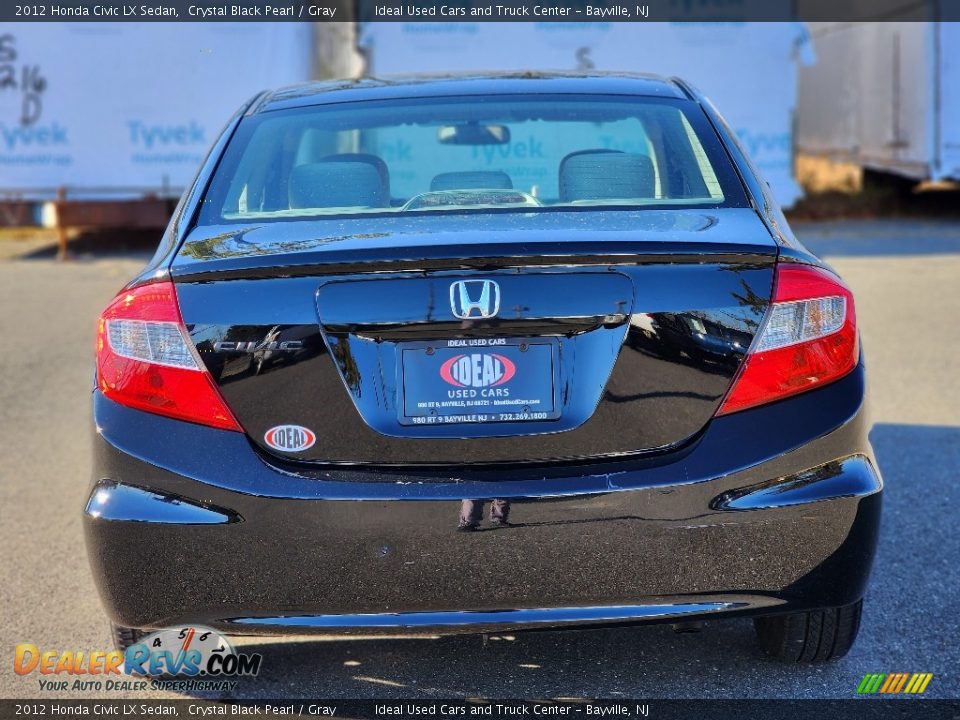 2012 Honda Civic LX Sedan Crystal Black Pearl / Gray Photo #6