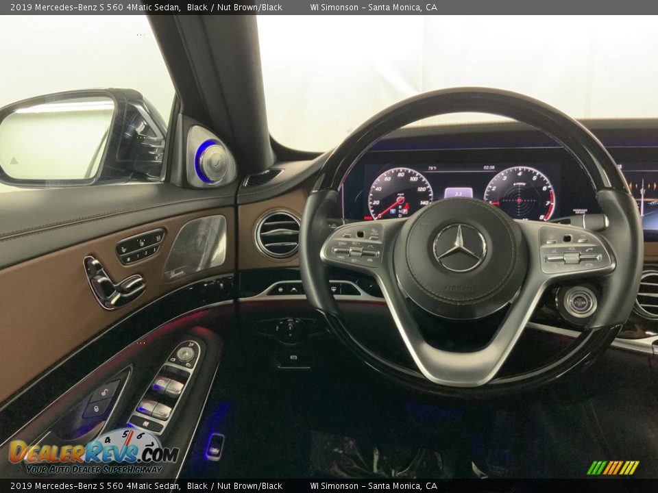 2019 Mercedes-Benz S 560 4Matic Sedan Black / Nut Brown/Black Photo #24