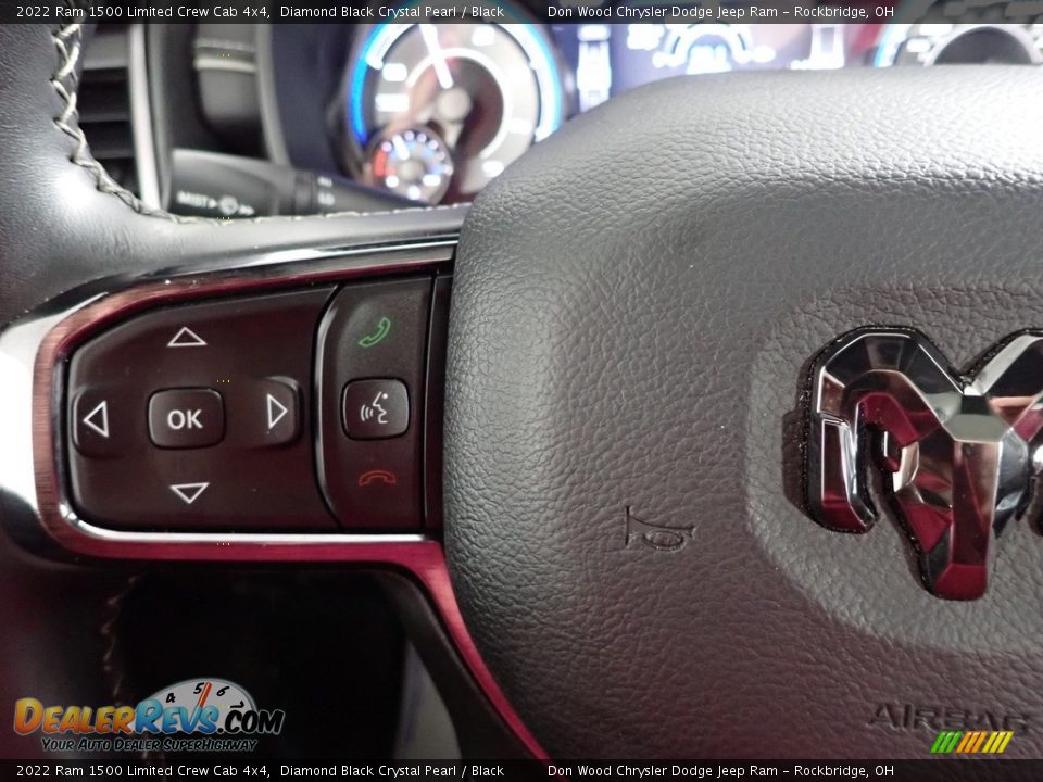 2022 Ram 1500 Limited Crew Cab 4x4 Diamond Black Crystal Pearl / Black Photo #19