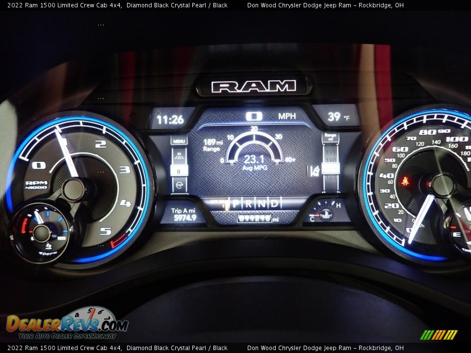 2022 Ram 1500 Limited Crew Cab 4x4 Diamond Black Crystal Pearl / Black Photo #21