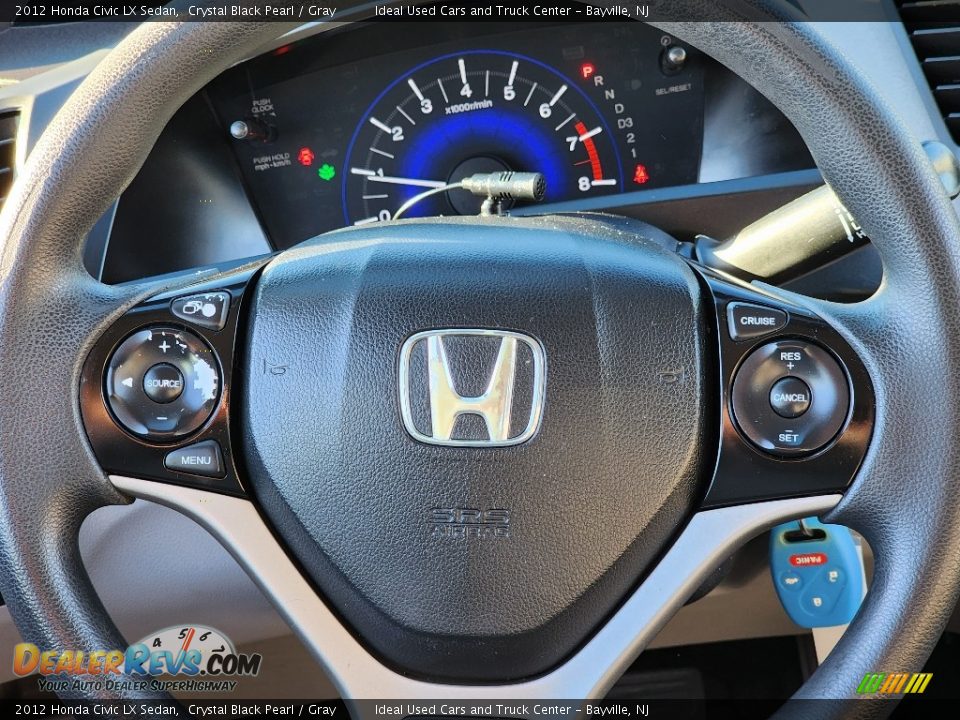2012 Honda Civic LX Sedan Crystal Black Pearl / Gray Photo #22