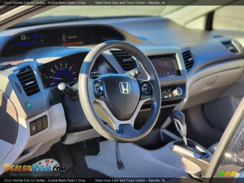 2012 Honda Civic LX Sedan Crystal Black Pearl / Gray Photo #24