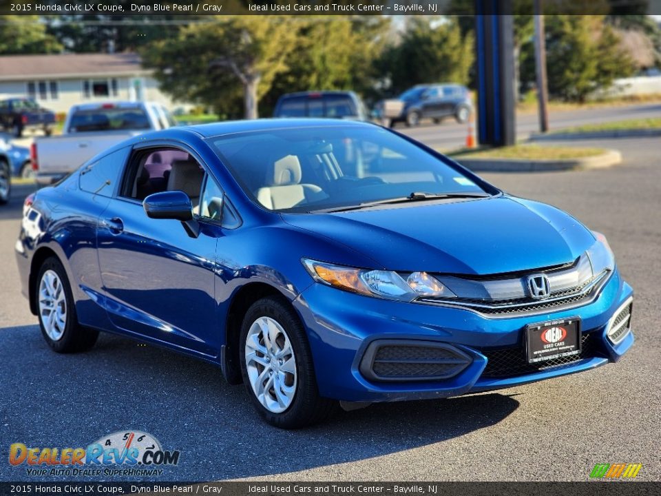2015 Honda Civic LX Coupe Dyno Blue Pearl / Gray Photo #2