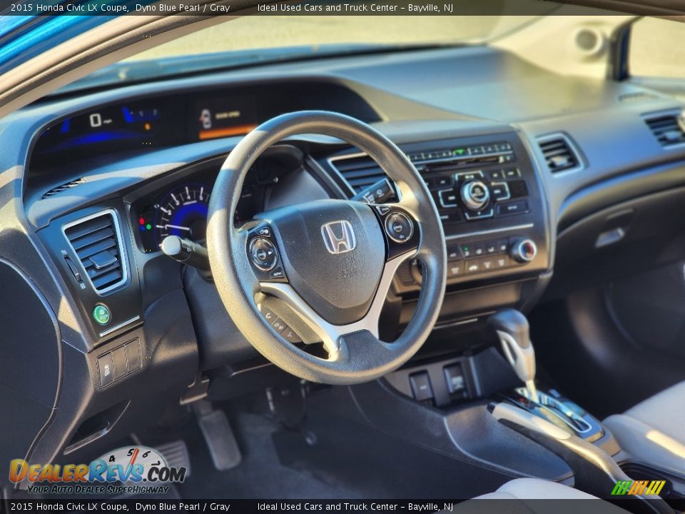 2015 Honda Civic LX Coupe Dyno Blue Pearl / Gray Photo #18